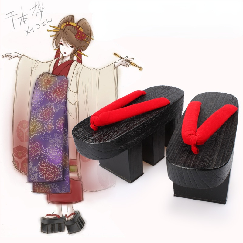 Geta Wooden Sandal - Шлепанцы женские деревянные в японском стиле,