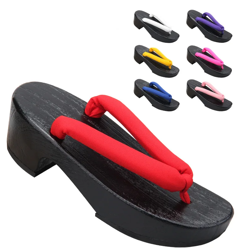 Geta Wooden Sandal - Женские черные деревянные сандалии в форме